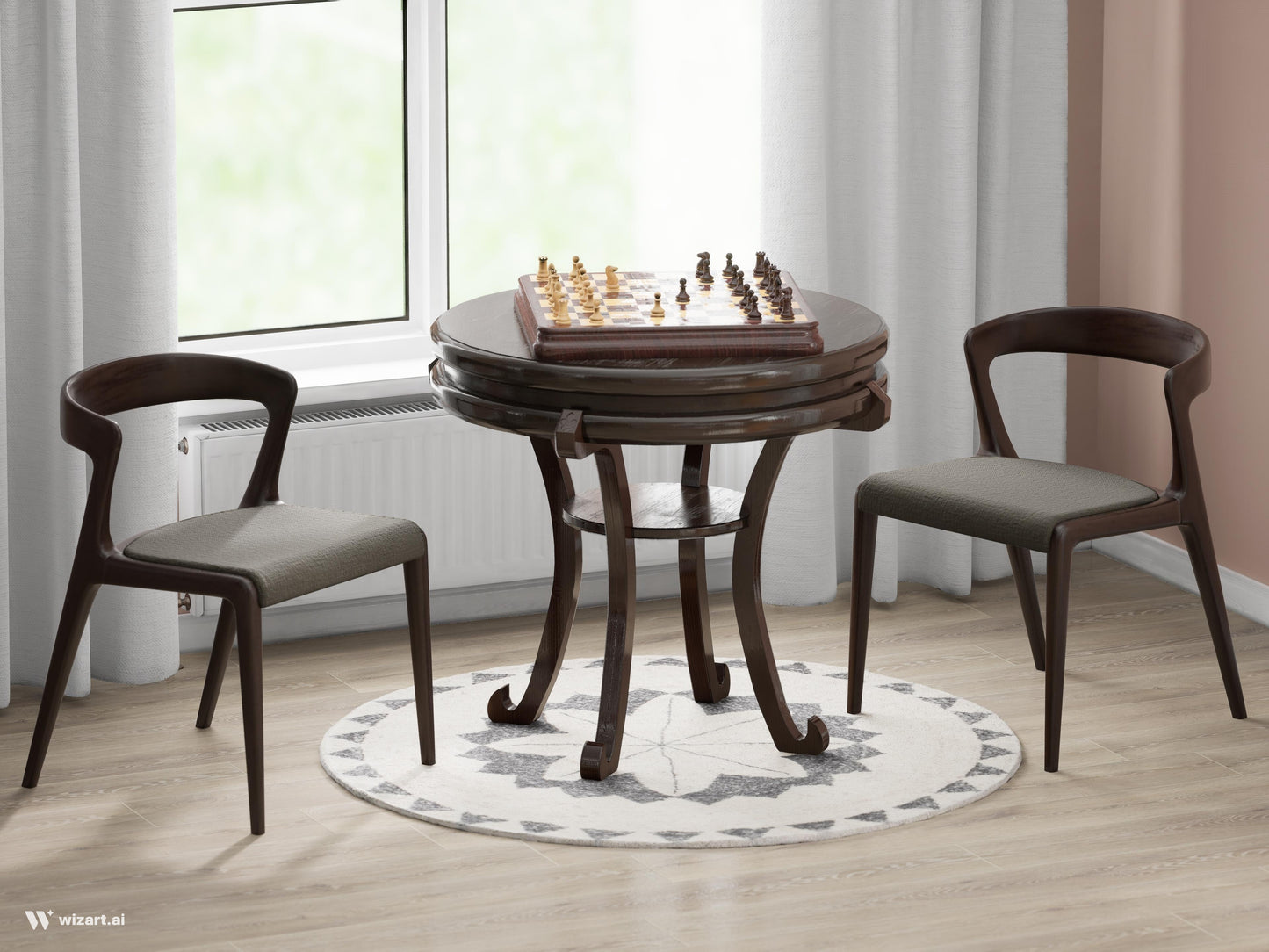 Tappeto rotondo avorio grigio antracite 150 cm cottage - VR2012