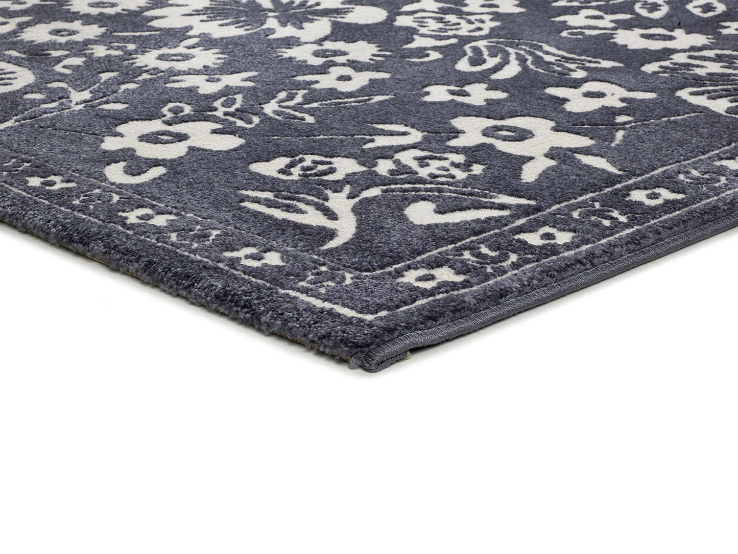 Tappeto salotto floreale moderno colore blu scuro- UN2089