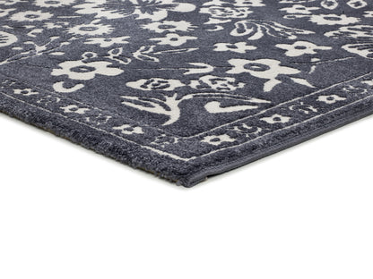 Tappeto salotto floreale moderno colore blu scuro- UN2089
