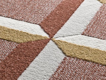 Tappeto soggiorno moderno colore mattone terracotta- UN2090