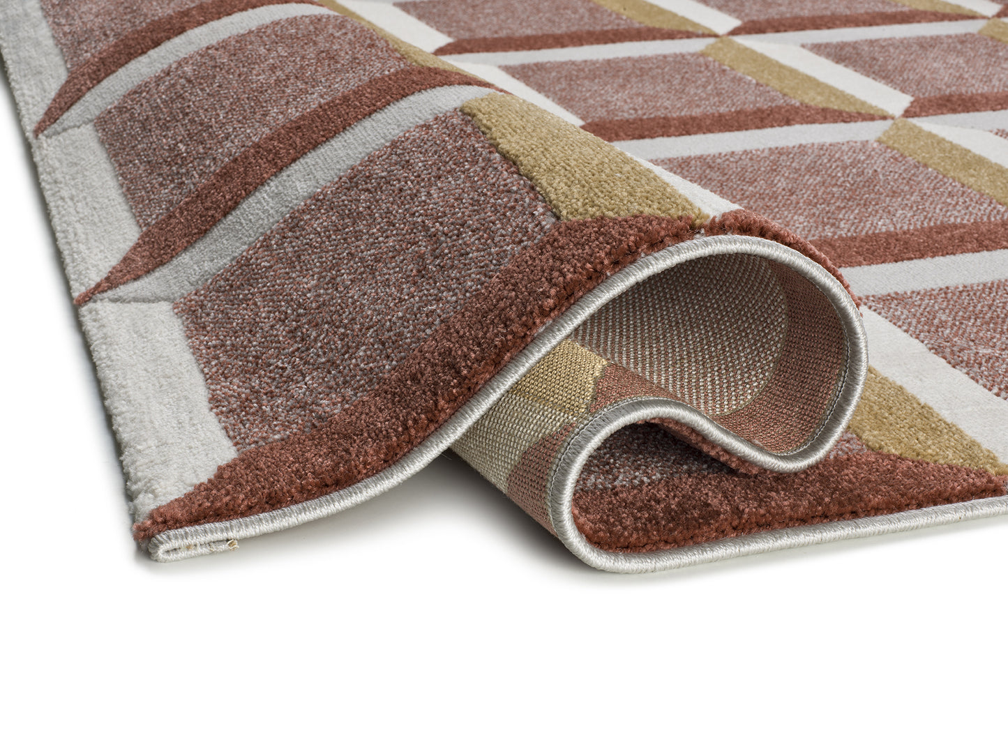 Tappeto soggiorno moderno colore mattone terracotta- UN2090