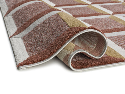 Tappeto soggiorno moderno colore mattone terracotta- UN2090