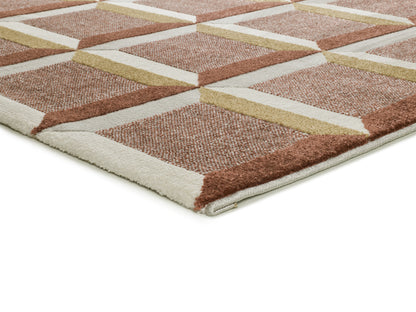 Tappeto soggiorno moderno colore mattone terracotta- UN2090