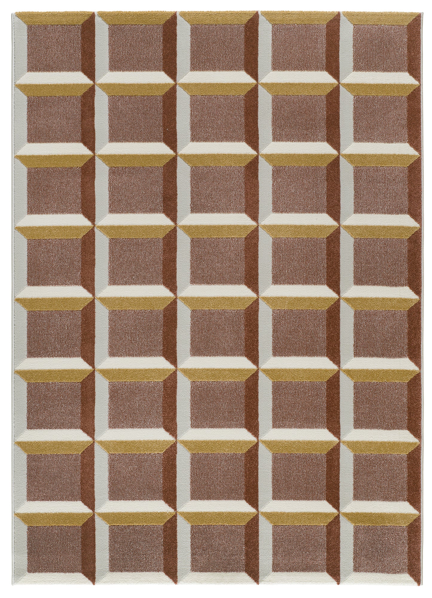 Tappeto soggiorno moderno colore mattone terracotta- UN2090