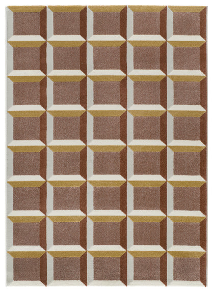 Tappeto soggiorno moderno colore mattone terracotta- UN2090