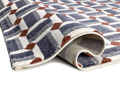 Tappeto blu moderno living salotto- UN2006