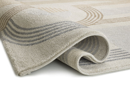 Tappeto moderno geometrico beige panna salotto soggiorno  - UN2011