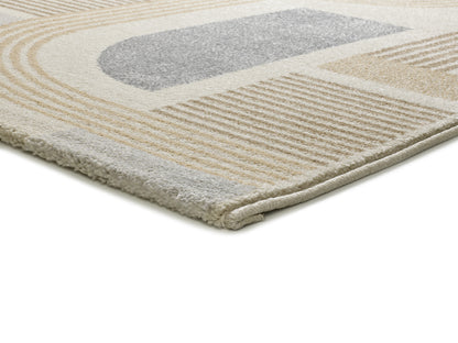 Tappeto moderno geometrico beige panna salotto soggiorno  - UN2011