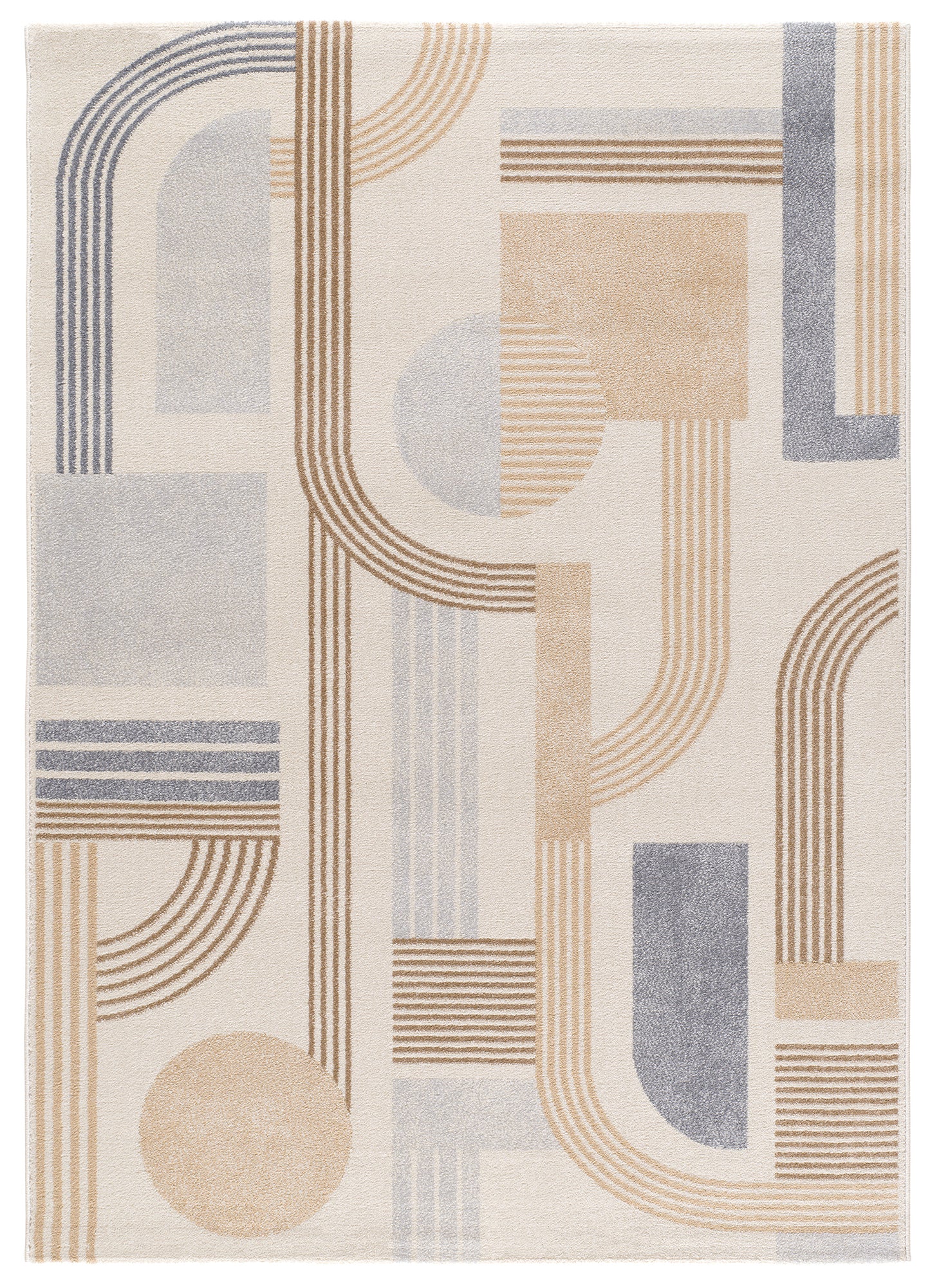 Tappeto moderno geometrico beige panna salotto soggiorno  - UN2011