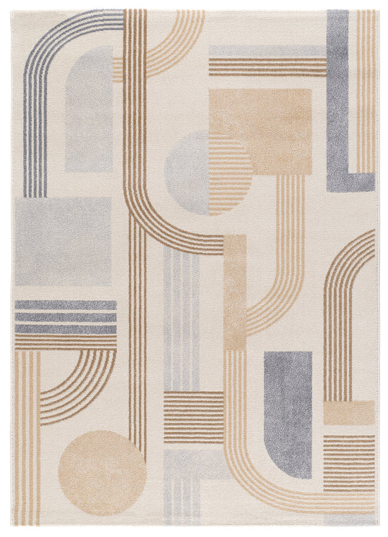 Tappeto moderno geometrico beige panna salotto soggiorno  - UN2011