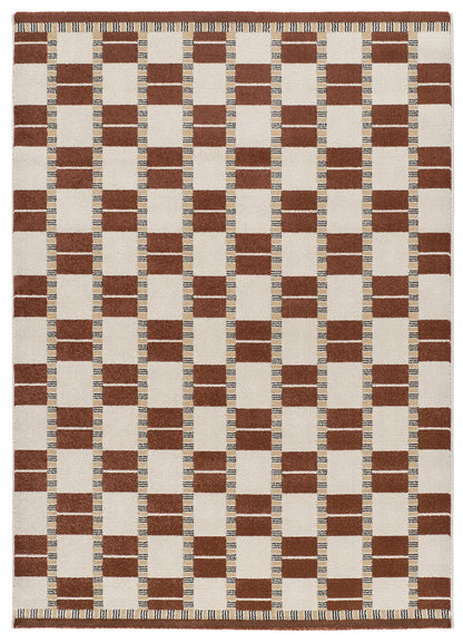 Tappeto soggiorno geometrico colore mattone terracotta  - UN2012