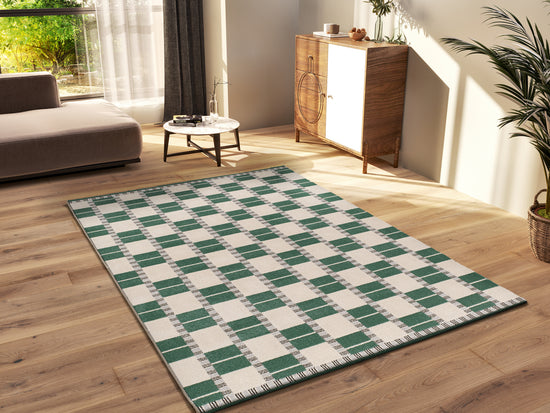 Tappeto per salotto verde geometrico moderno - UN2013