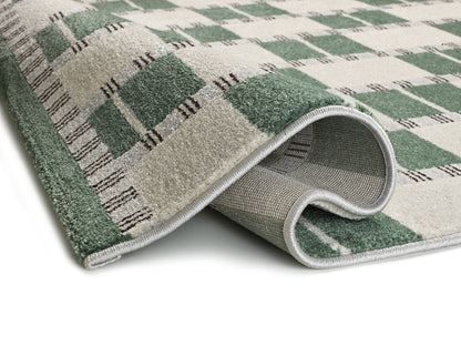 Tappeto per salotto verde geometrico moderno - UN2013