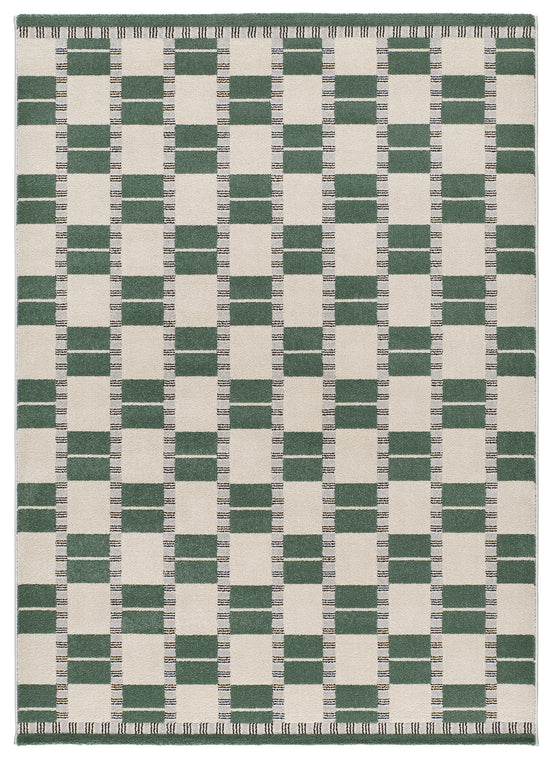 Tappeto per salotto verde geometrico moderno - UN2013