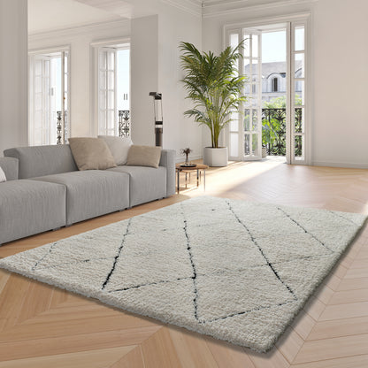 Tappeto per camera salotto stile scandinavo colore bianco - UN2015
