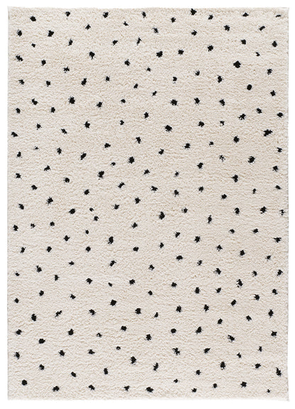 Tappeto per camera salotto disegno a pois colore bianco - UN2018