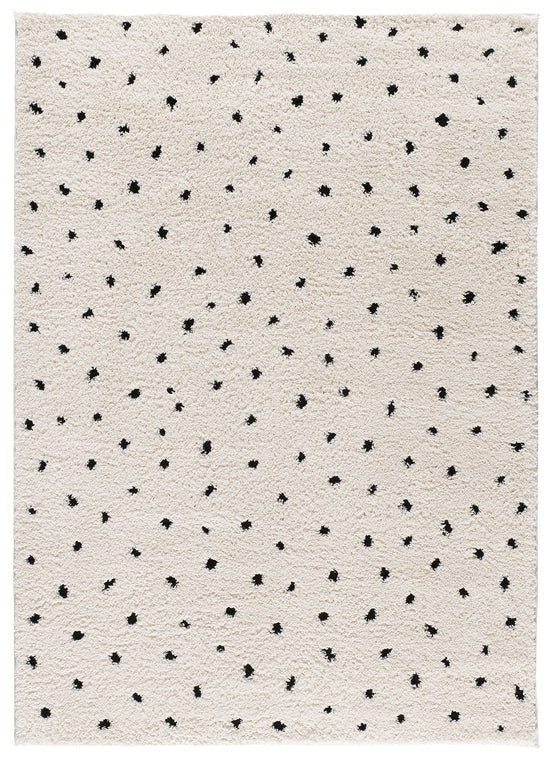 Tappeto per camera salotto disegno a pois colore bianco - UN2018