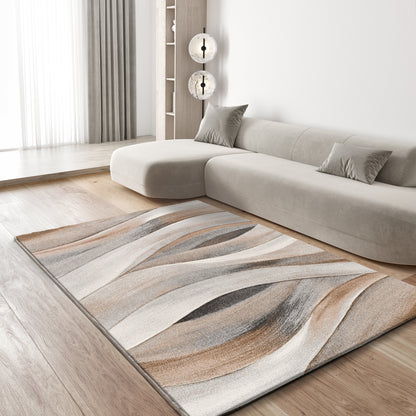 Tappeto per salotto disegno a onde beige multicolore - UN2019