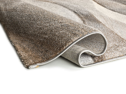 Tappeto per salotto disegno a onde beige multicolore - UN2019