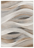 Tappeto per salotto disegno a onde beige multicolore - UN2019