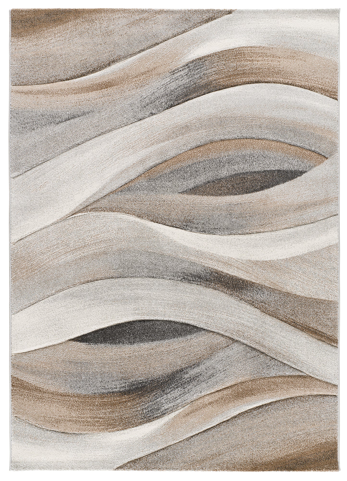Tappeto per salotto disegno a onde beige multicolore - UN2019