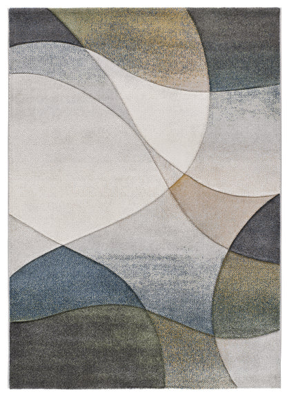 Tappeto per salotto moderno disegno geometrico blu multicolore - UN2020