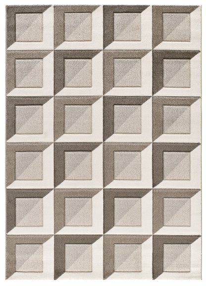 Tappeto per salone moderno beige e marrone - UN2087