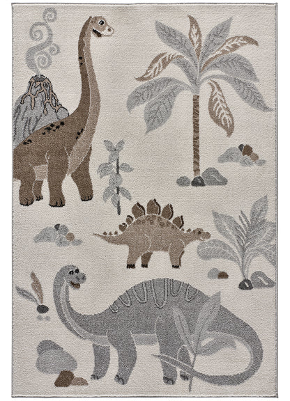 Tappeto cameretta bambini disegno Jurassic bianco - UN6005
