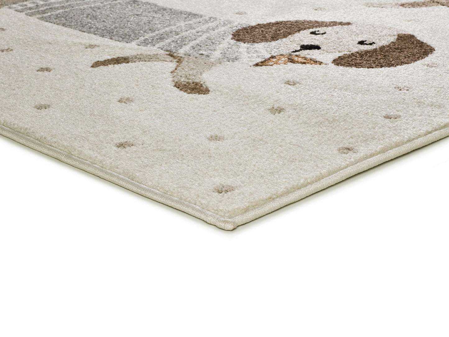Tappeto cameretta bambini disegno bassotti bianco - UN6008