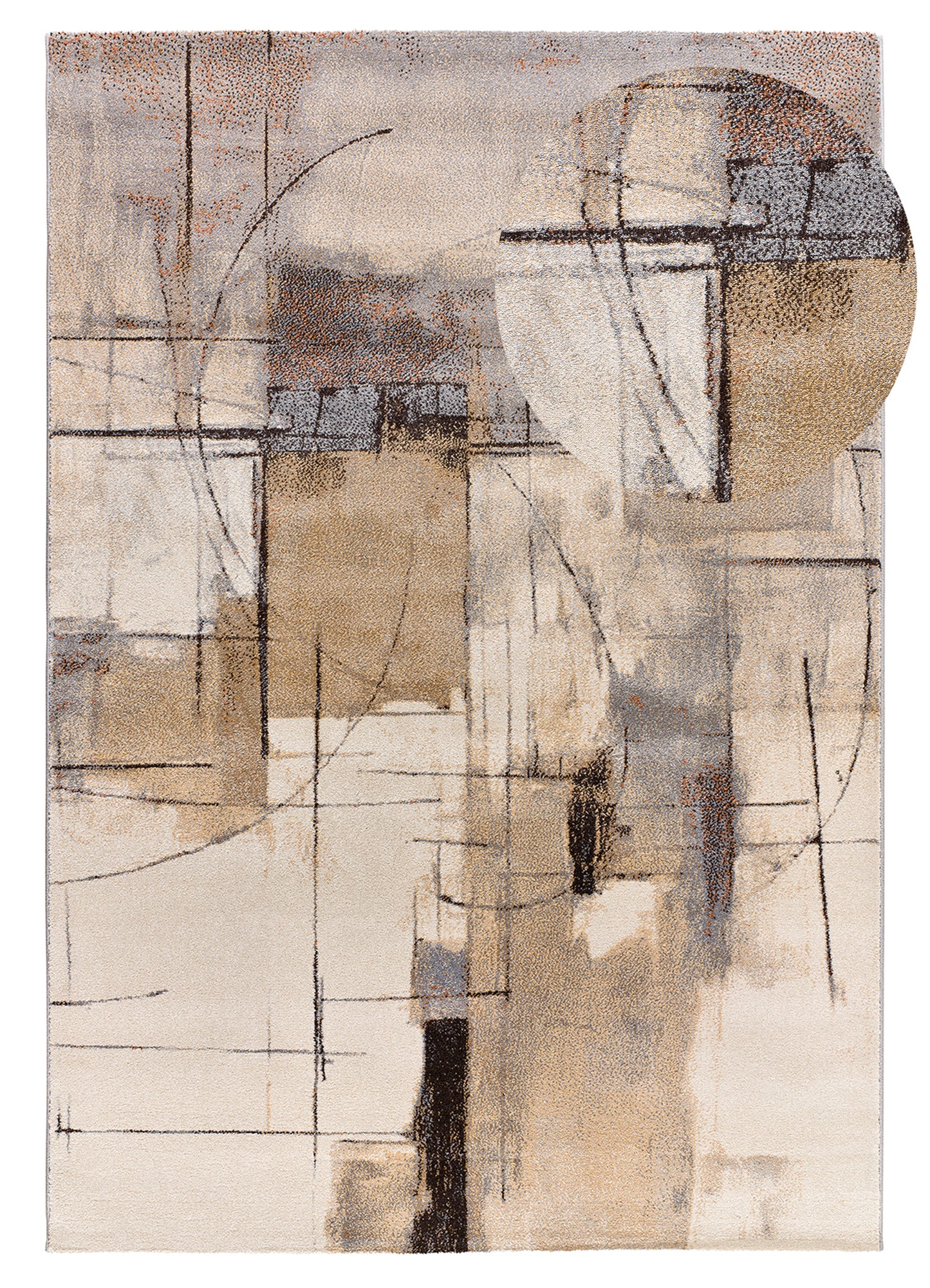 Tappeto arredo moderno disegno astratto beige - UN2022
