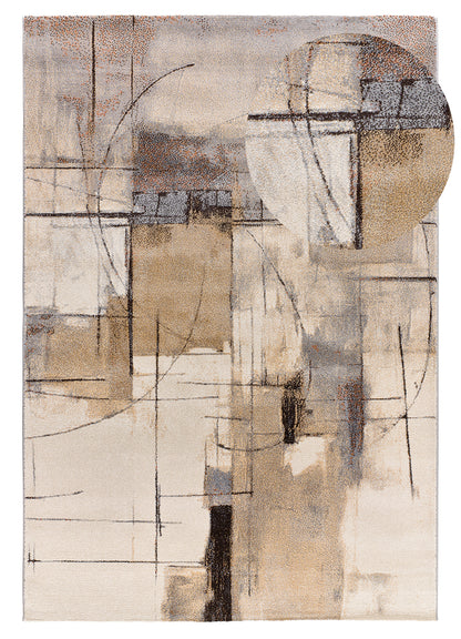 Tappeto arredo moderno disegno astratto beige - UN2022
