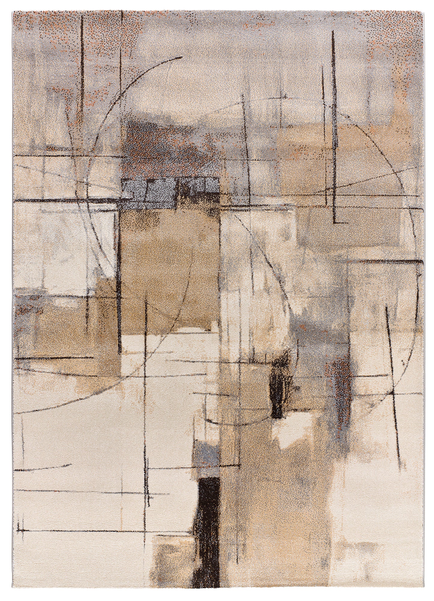 Tappeto arredo moderno disegno astratto beige - UN2022