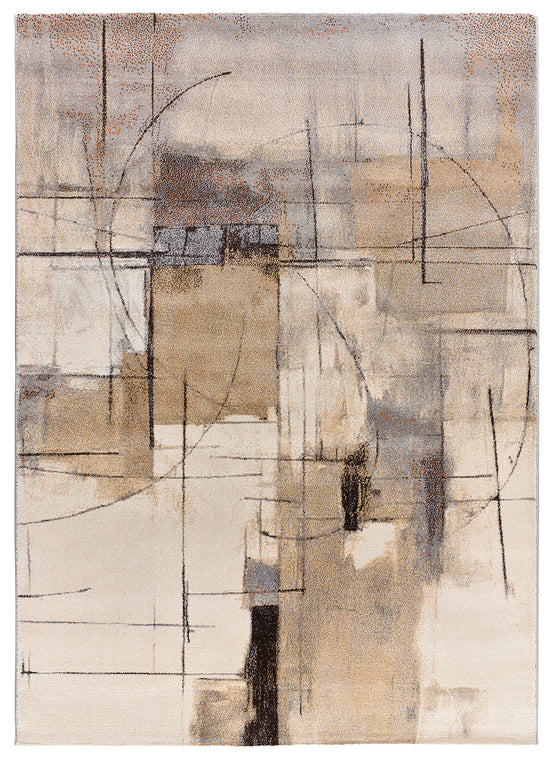 Tappeto arredo moderno disegno astratto beige - UN2022