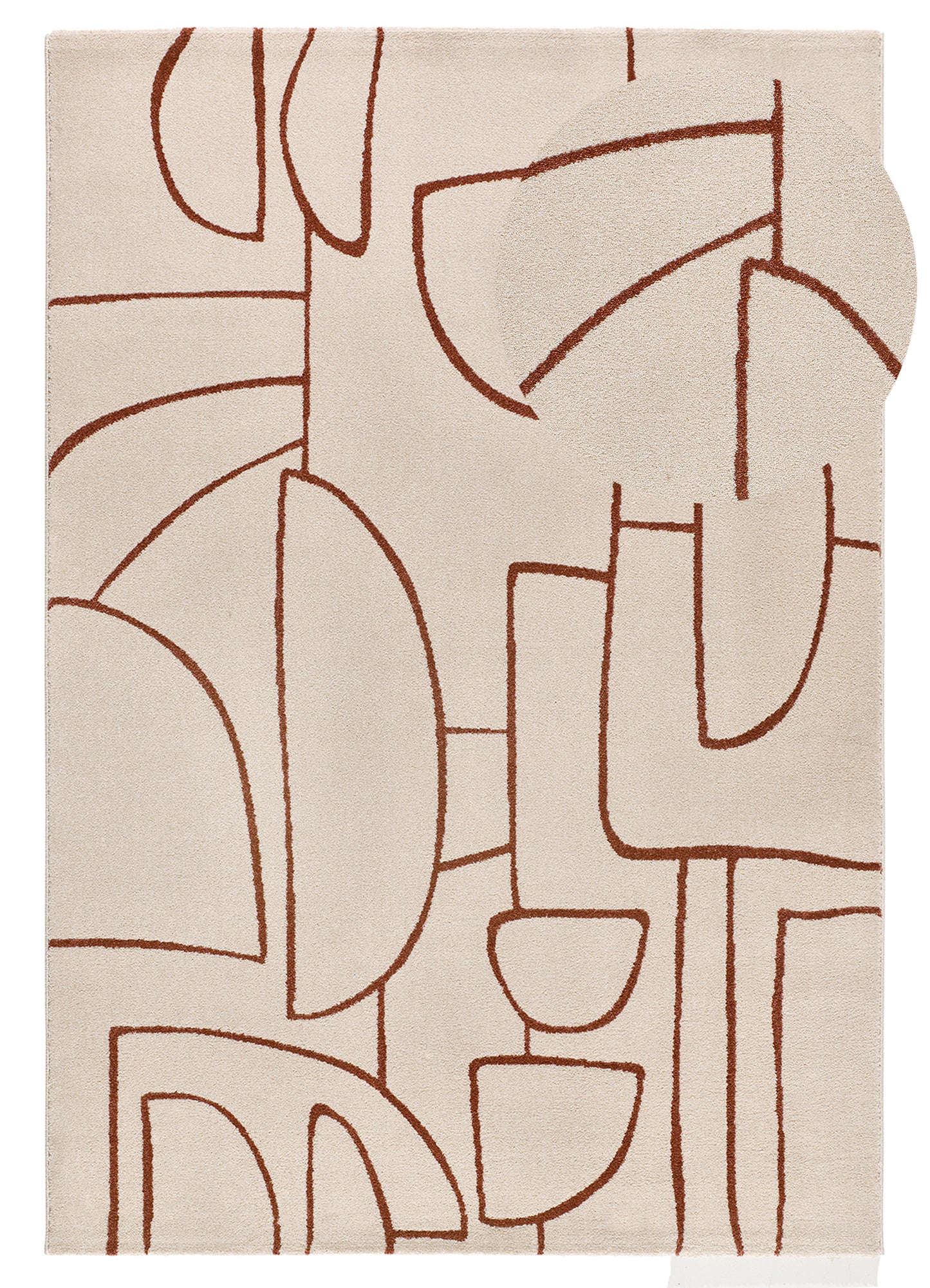 Tappeto arredo casa  disegno minimalista crema terracotta - UN2023