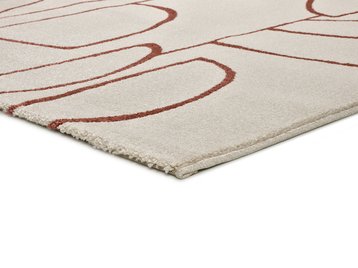 Tappeto arredo casa  disegno minimalista crema terracotta - UN2023