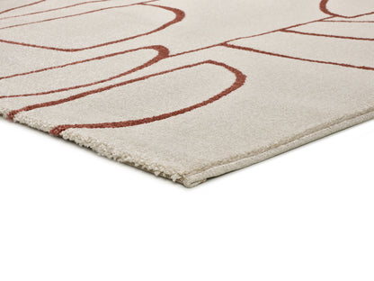 Tappeto arredo casa  disegno minimalista crema terracotta - UN2023