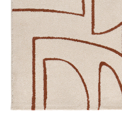 Tappeto arredo casa  disegno minimalista crema terracotta - UN2023