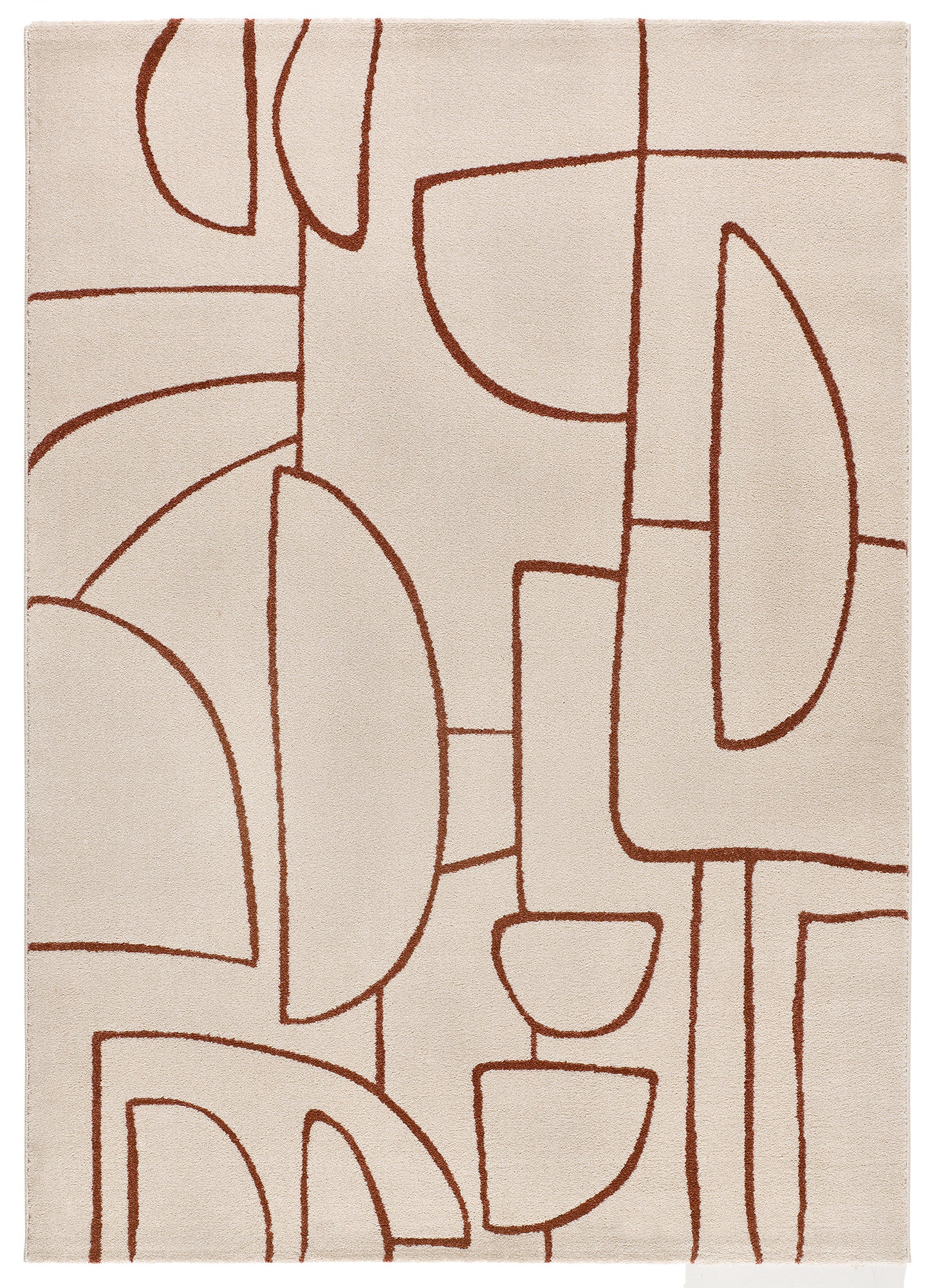 Tappeto arredo casa  disegno minimalista crema terracotta - UN2023