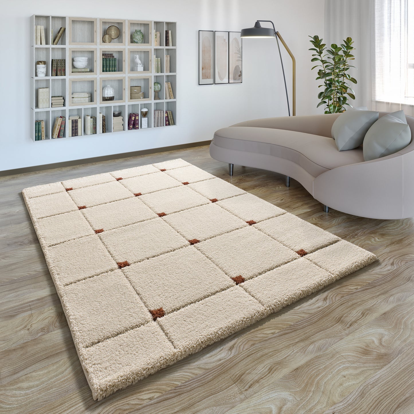 Tappeto arredo casa  colore crema terracotta - UN2026