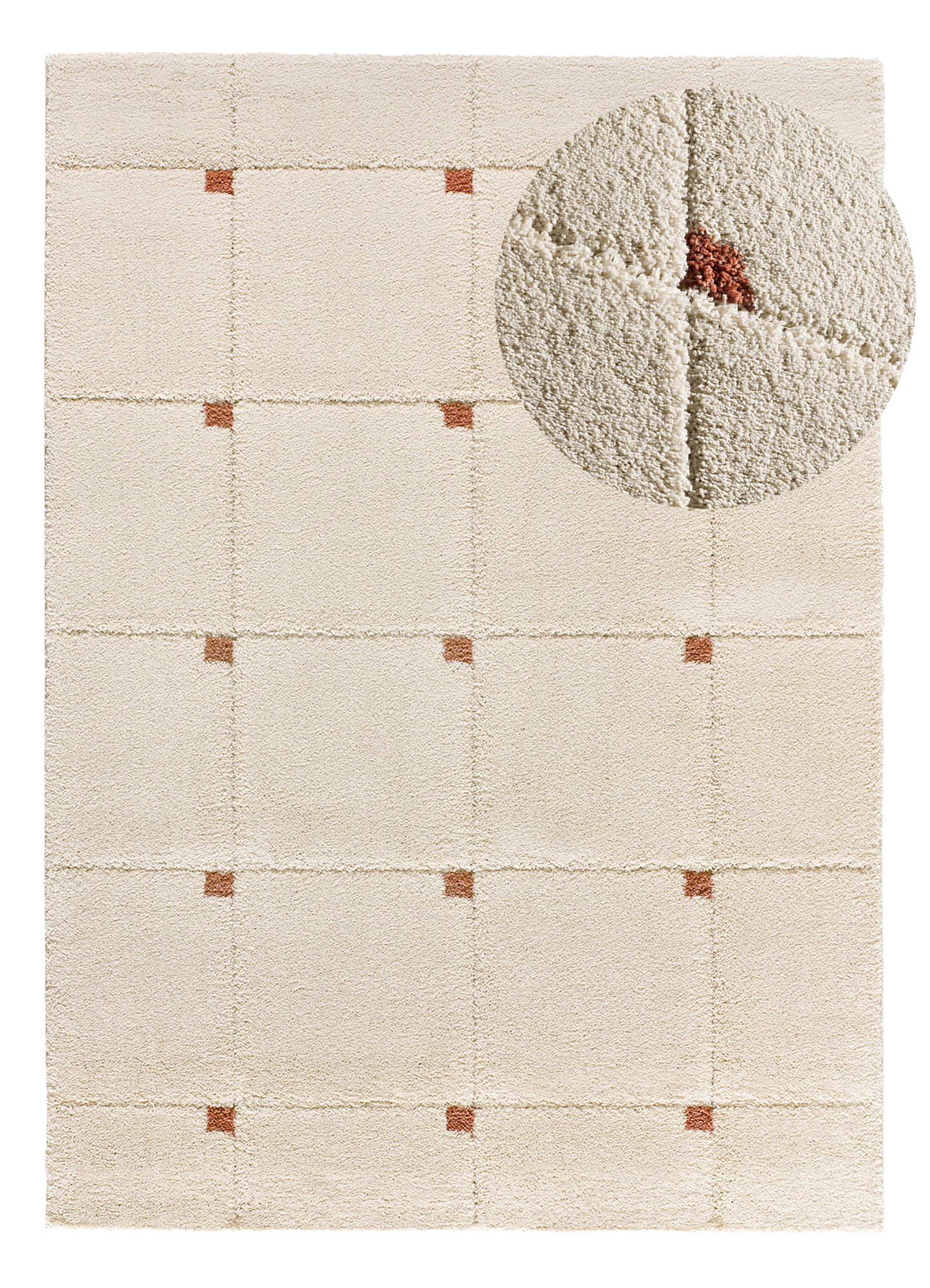 Tappeto arredo casa  colore crema terracotta - UN2026