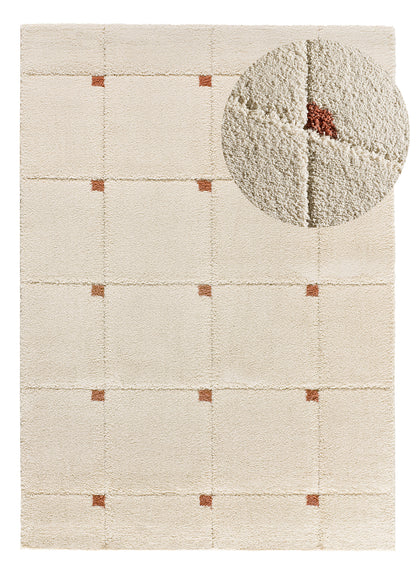 Tappeto arredo casa  colore crema terracotta - UN2026