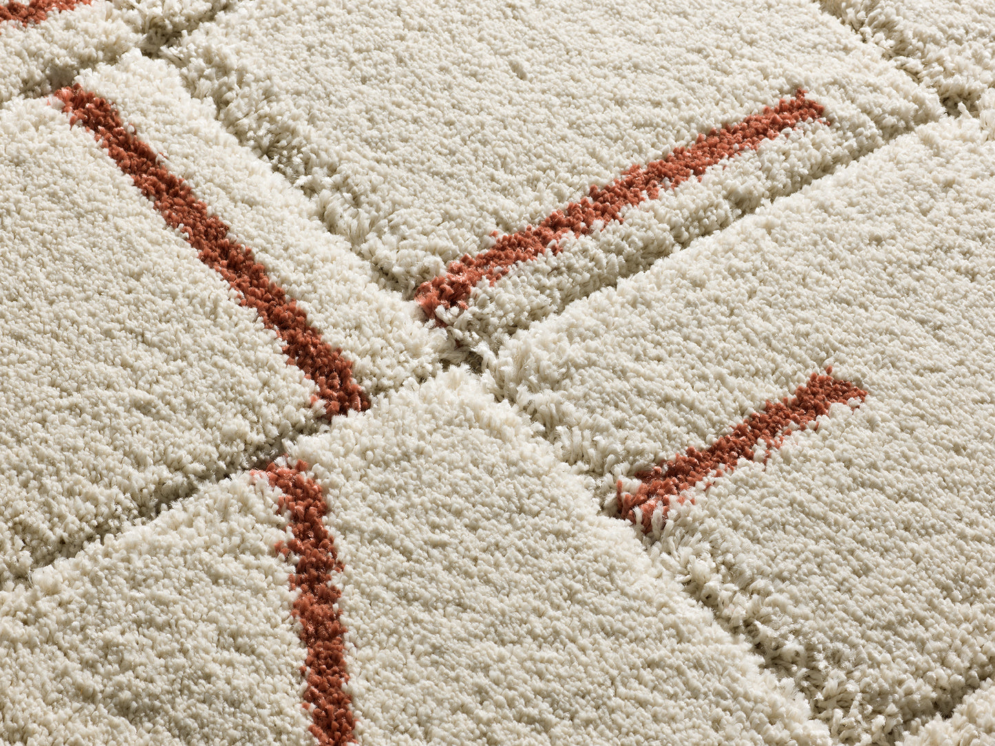 Tappeto moderno stile scandinavo colore crema terracotta - UN2027