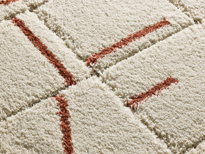 Tappeto moderno stile scandinavo colore crema terracotta - UN2027