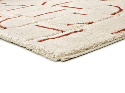 Tappeto moderno stile scandinavo colore crema terracotta - UN2027