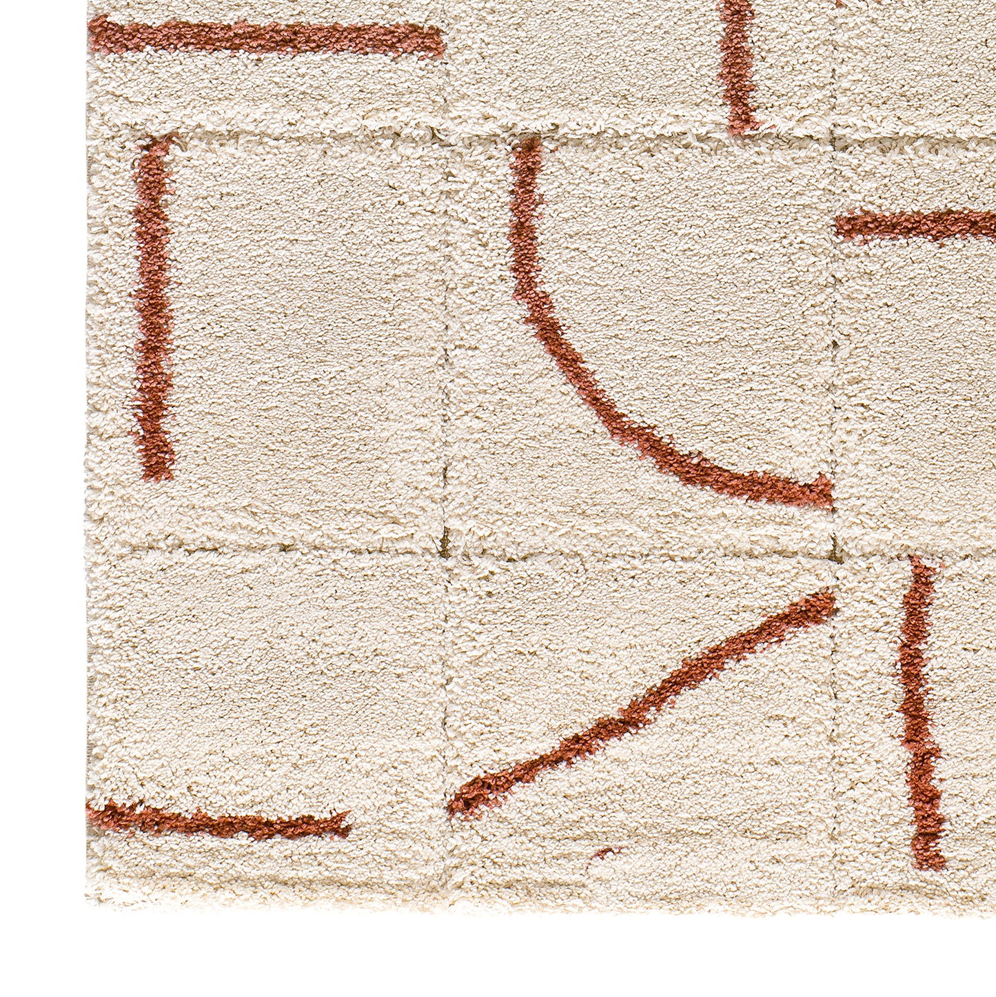 Tappeto moderno stile scandinavo colore crema terracotta - UN2027