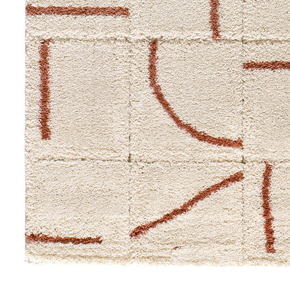 Tappeto moderno stile scandinavo colore crema terracotta - UN2027