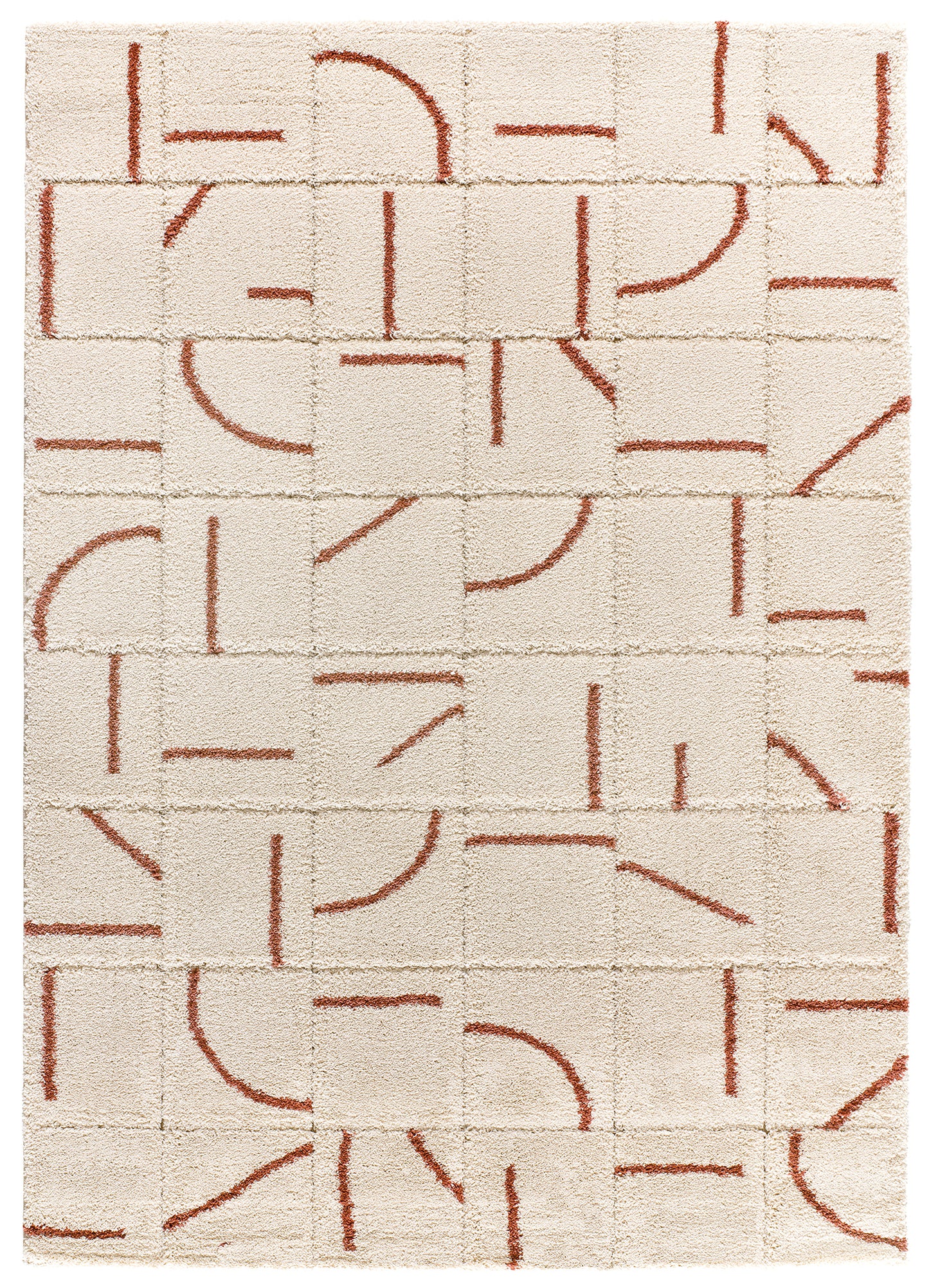 Tappeto moderno stile scandinavo colore crema terracotta - UN2027