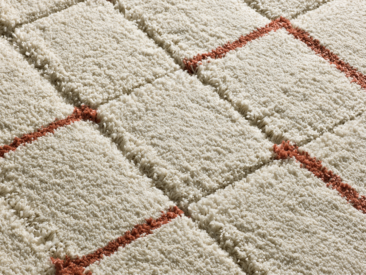 Tappeto arredo moderno colore crema terracotta - UN2028