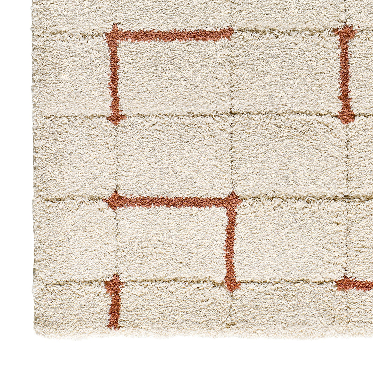 Tappeto arredo moderno colore crema terracotta - UN2028