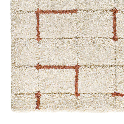 Tappeto arredo moderno colore crema terracotta - UN2028